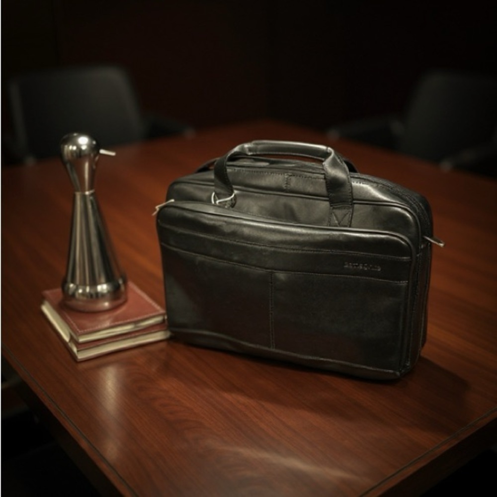 Samsonite Charcoal Leather Men's Briefcase